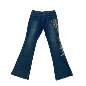 RARE Vintage She’s embellished and hand beaded women’s Bell Bottom Jeans L RUNS